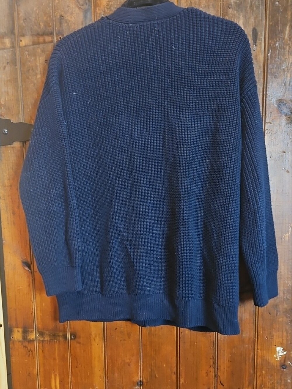 Quince Navy Ribbed Button-Up Cardigan - Picture 5 of 5